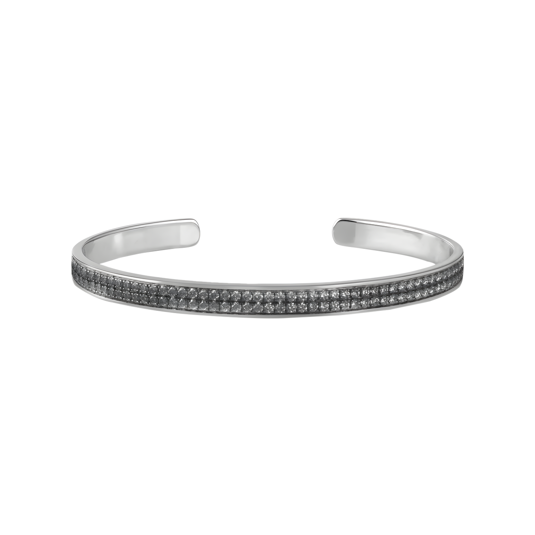 Bracelet in 18K white gold with black diamonds