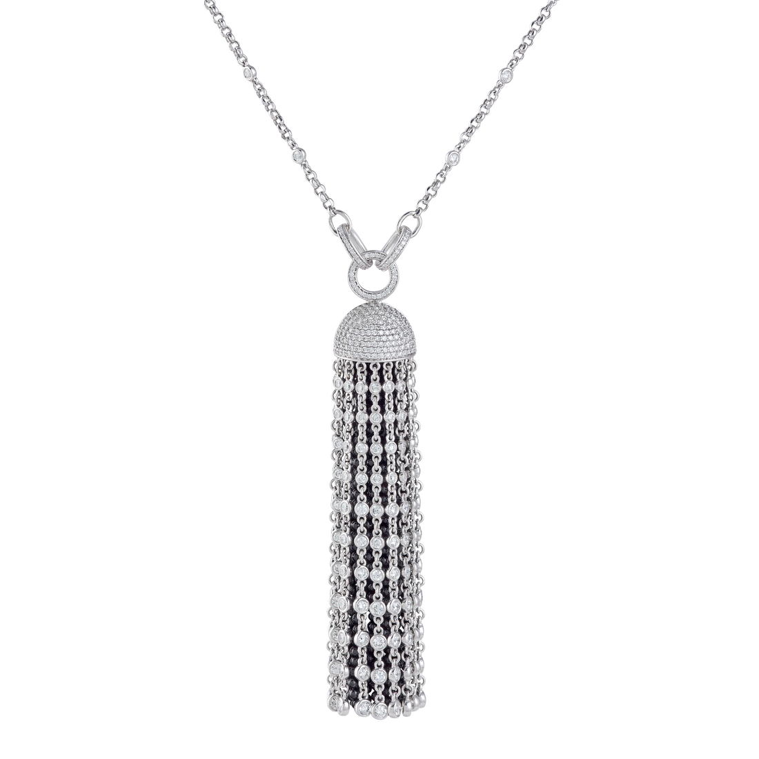 Necklace in 18K white gold with VS-G diamonds