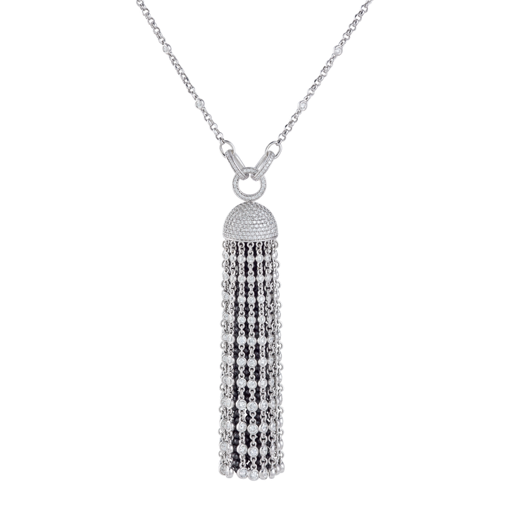 Necklace in 18K white gold with VS-G diamonds