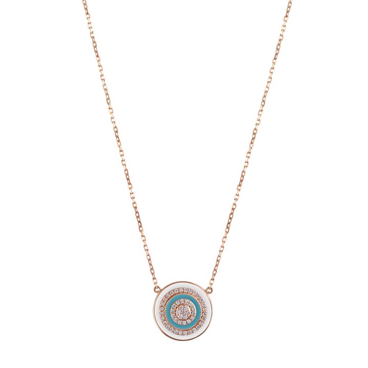Pendant in 18K Yellow Gold on a 42-cm fine Chain, Adorned with VS-G Diamonds