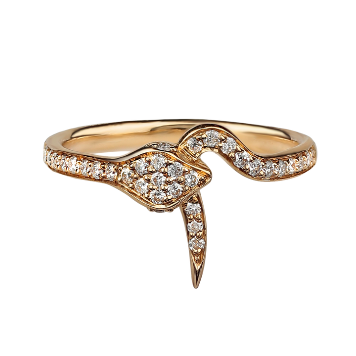 Garden Of Eden - Ring In 18K Yellow Gold With VS-G Diamond In Shape Of A Snake