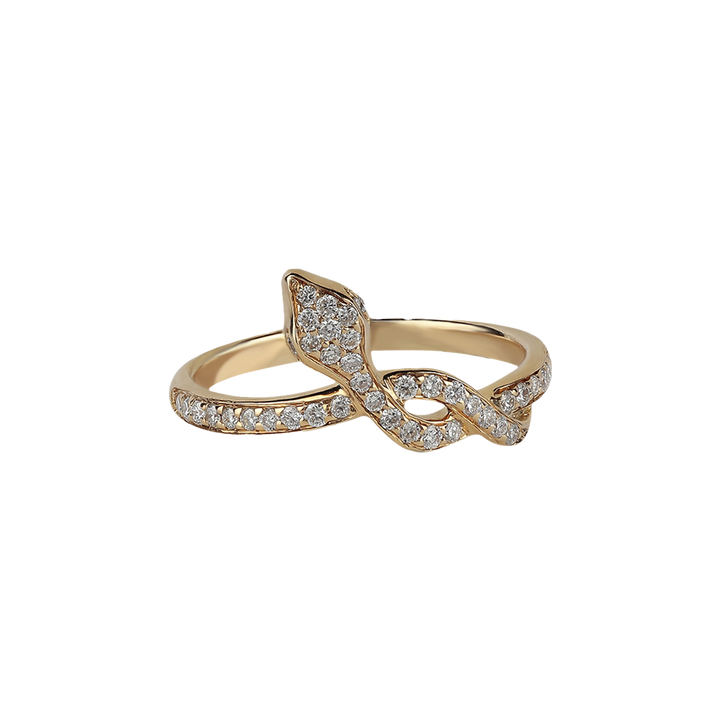 Garden Of Eden - Ring in 18K Yellow Gold with VS-G Diamond in the Shape of a Snake
