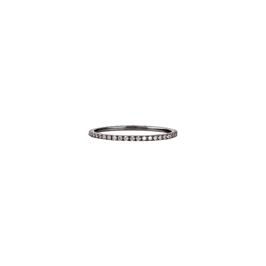 Ring in 18K black gold with VS-G diamonds