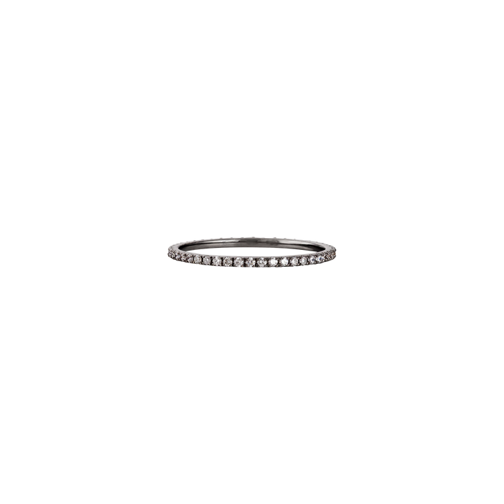 Ring in 18K black gold with VS-G diamonds