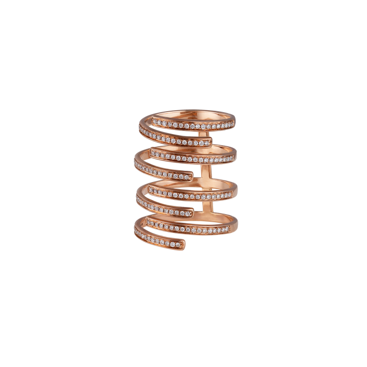 Ring In 18K Rose Gold With VS-G Diamonds.