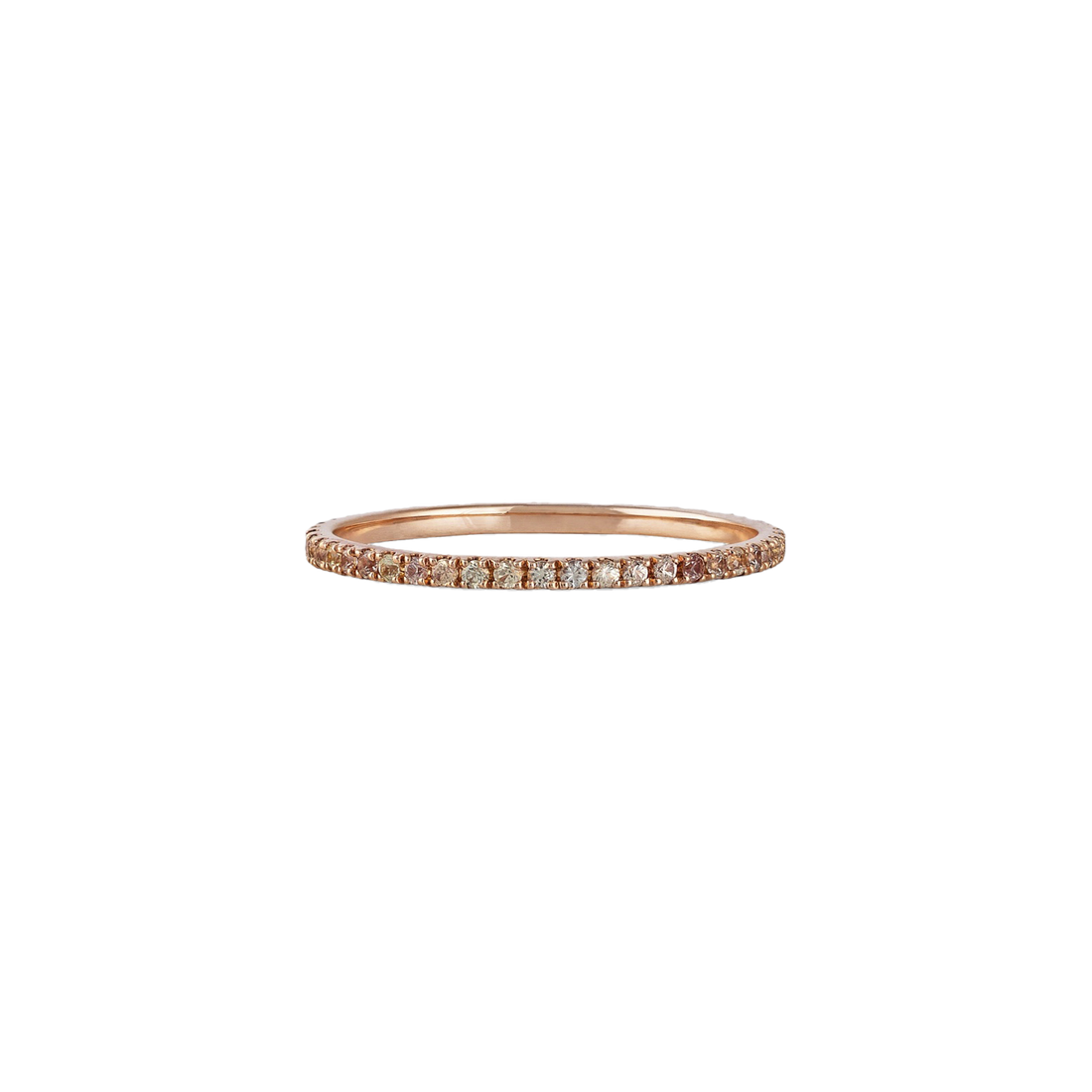 Ring in 18K rose gold with tsavorite stone