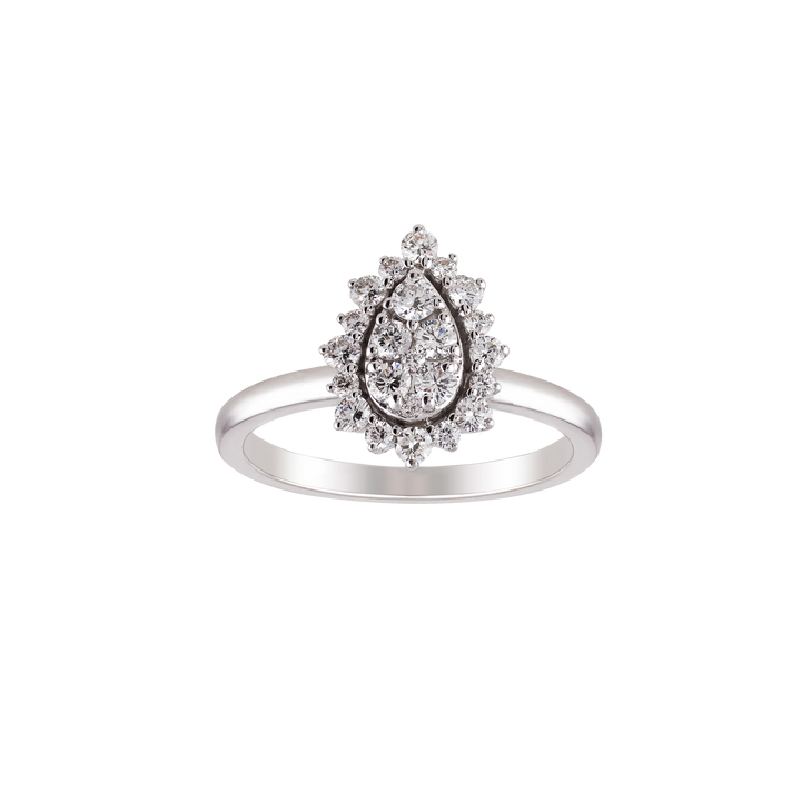 Ring in 18K white gold and VS-G diamonds