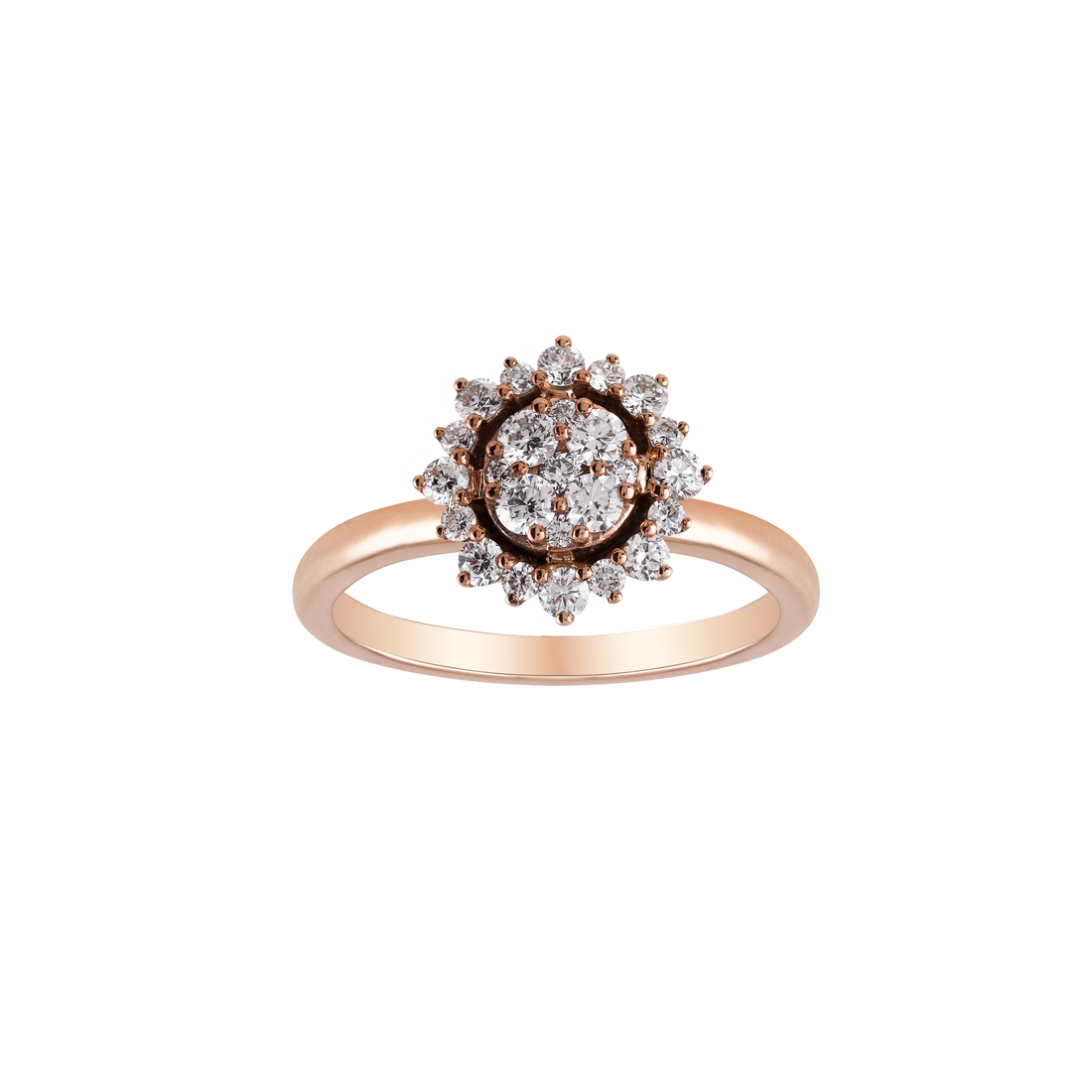 Ring In 18K Rose Gold With VS-G Diamonds