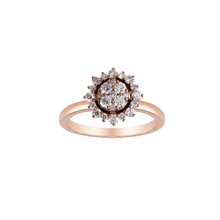 Ring In 18K Rose Gold With VS-G Diamonds