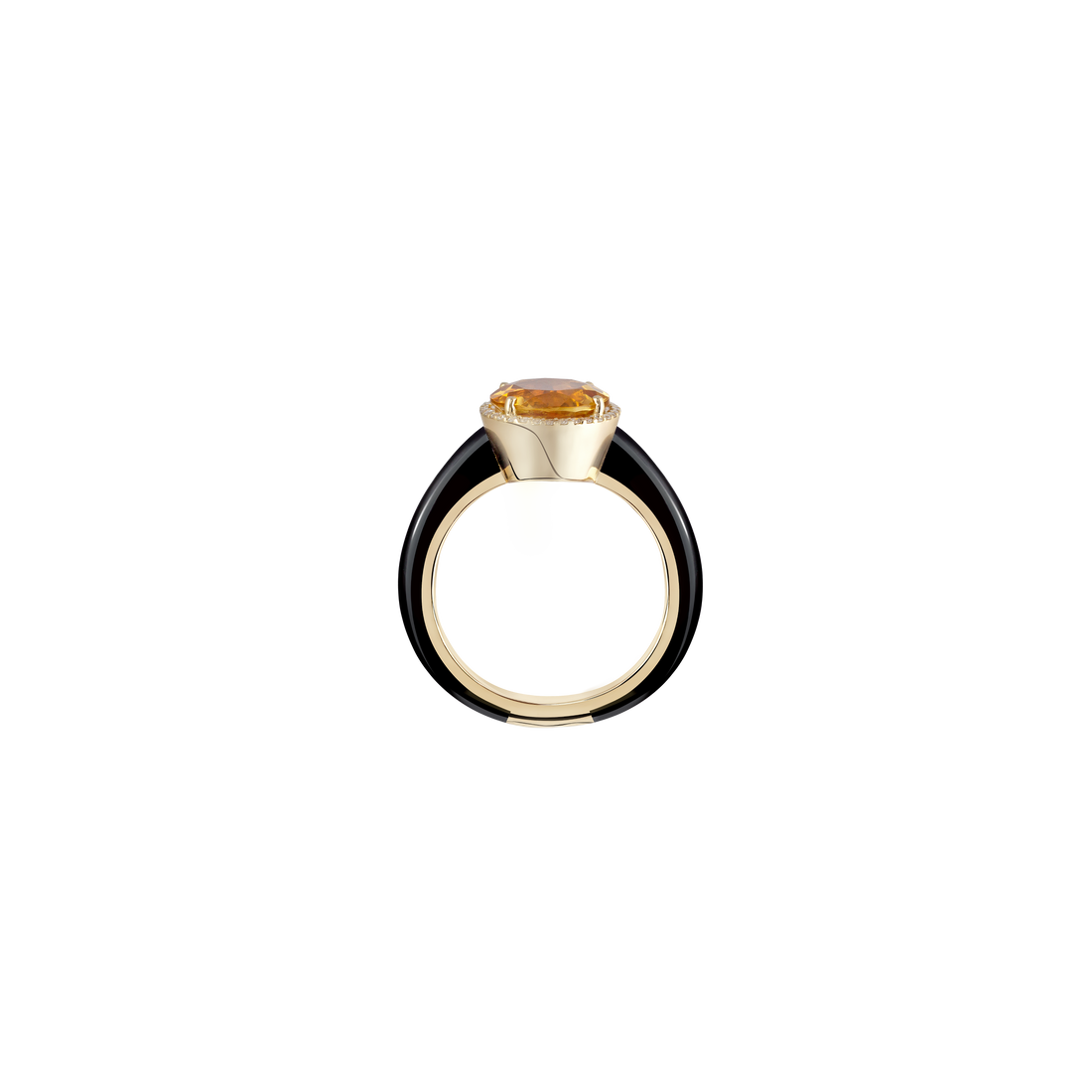 Eye Candy Ring In 18K Yellow Gold With VS-G Diamonds, Citrine Stone