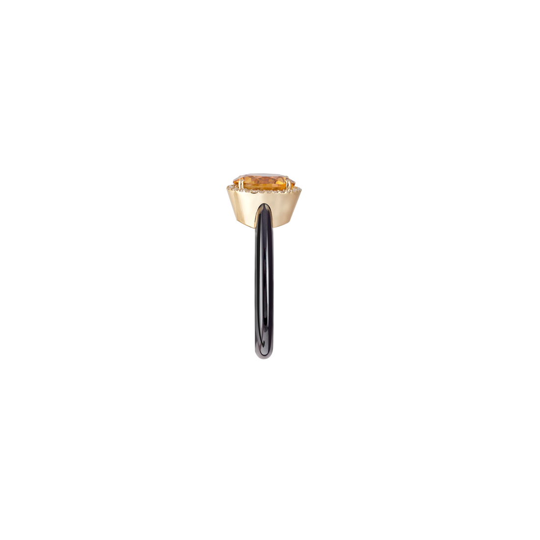Eye Candy Ring In 18K Yellow Gold With VS-G Diamonds, Citrine Stone