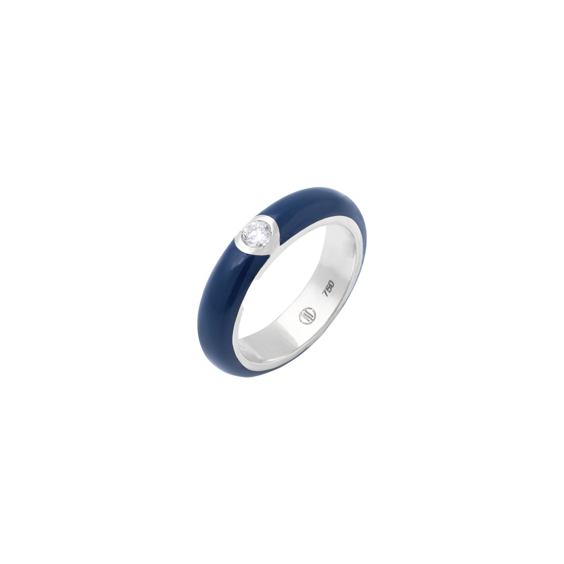 Eye Candy Ring 18k yellow gold with blue enamel and SI diamond