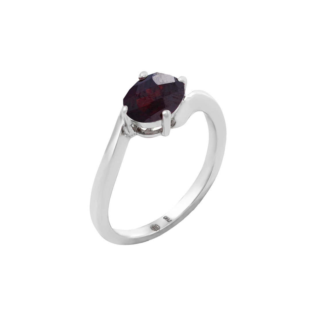 Ring in 18k Rose Gold and Garnet stone - Arcobaleno Collection