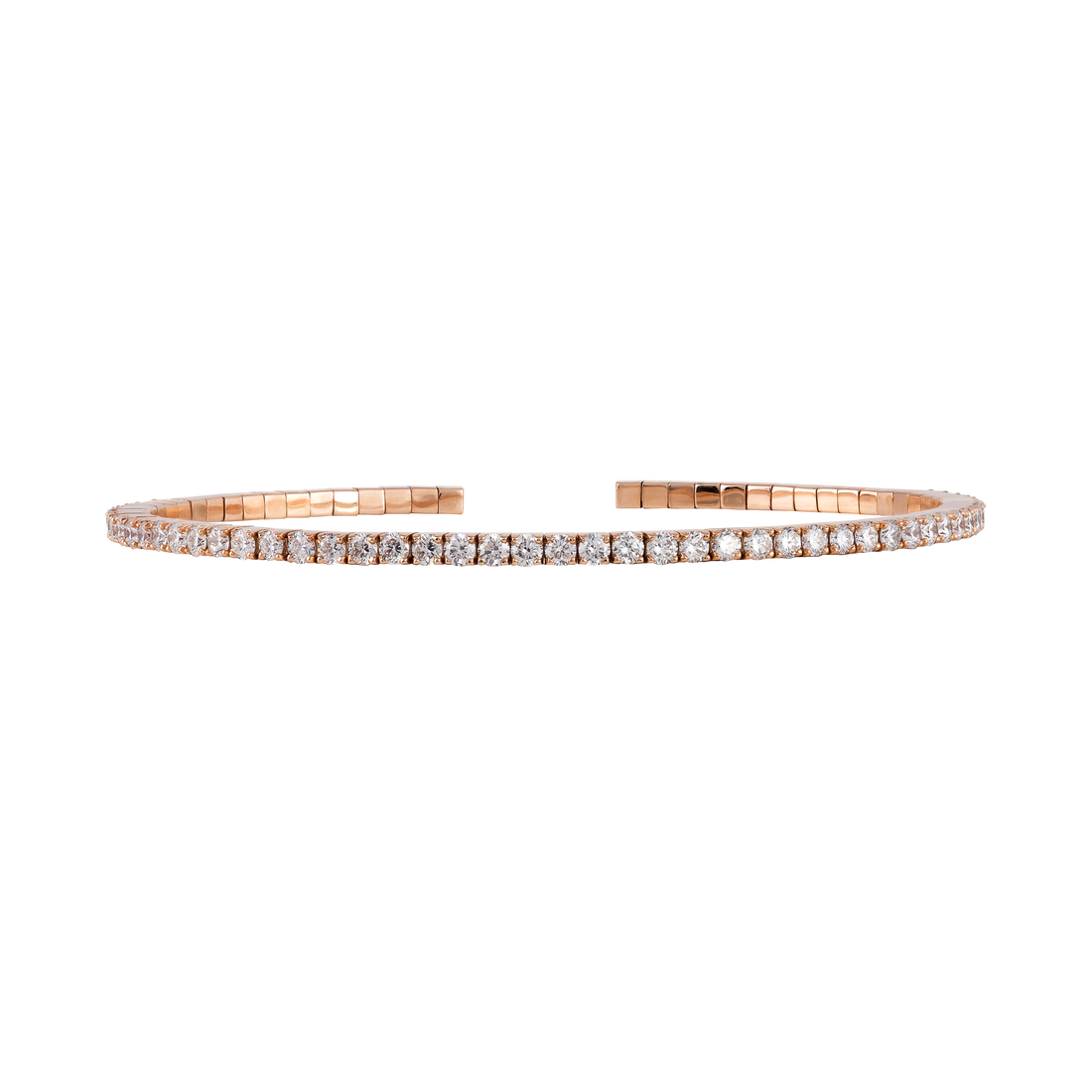 Flexible bracelet in 18K yellow gold with VS-G diamonds