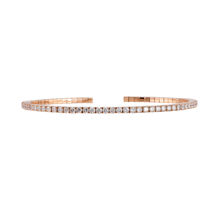 Flexible bracelet in 18K yellow gold with VS-G diamonds