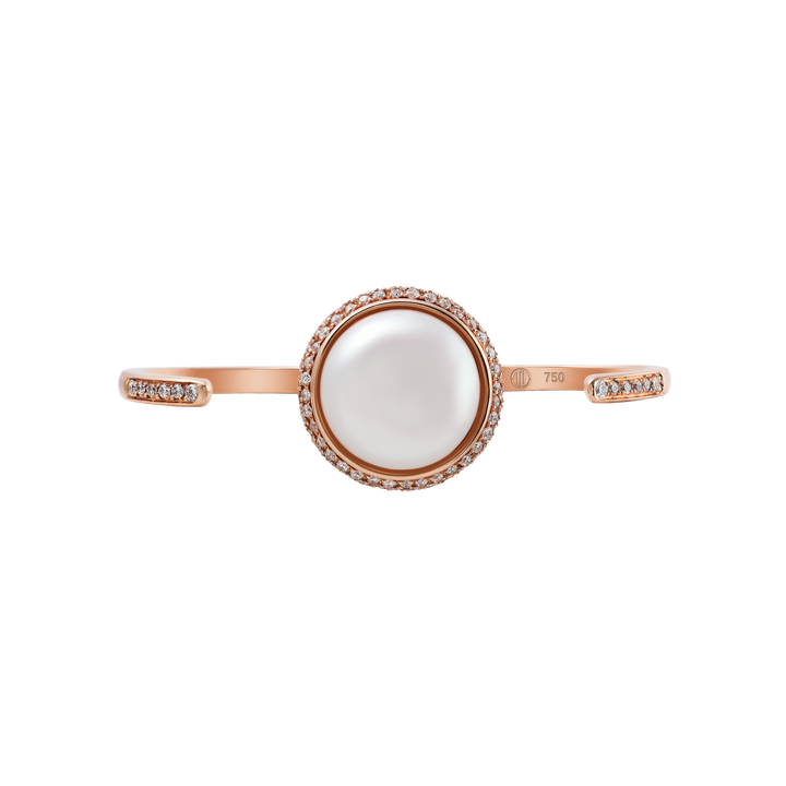 Pearl collection inspire 18K rose gold with VS-G diamonds and white pearl