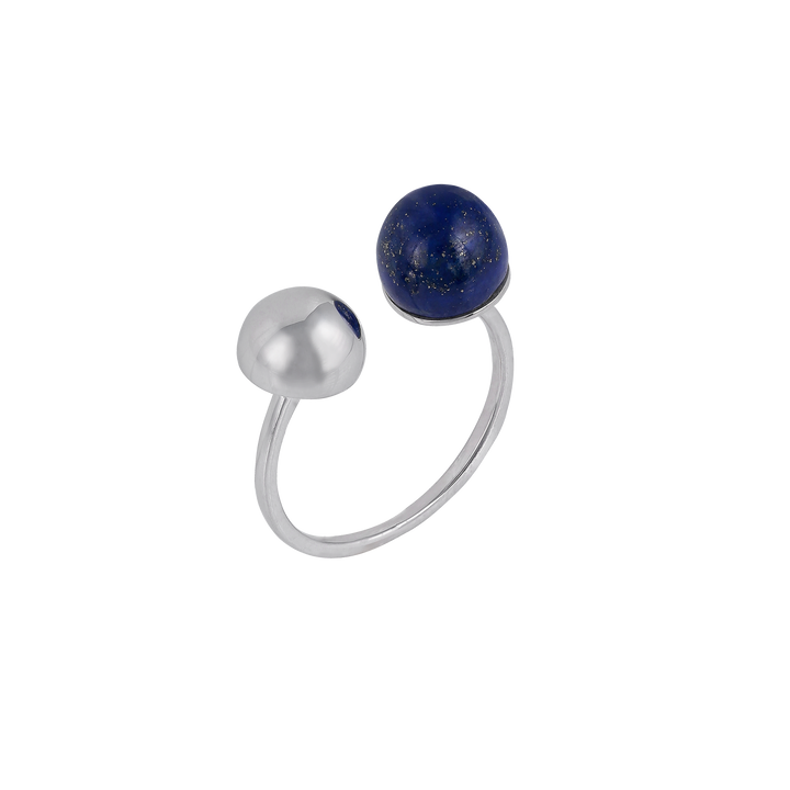 Ring in 18K white gold with Lapis stone