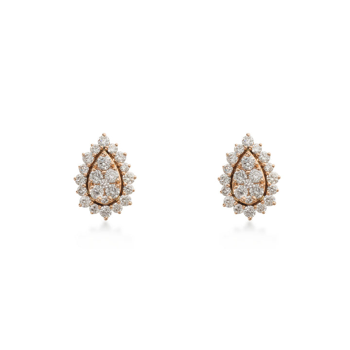 Earrings In 18K Rose Gold With VS-G Diamonds