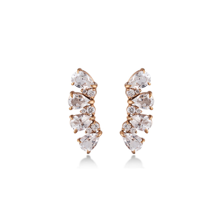 Earrings in 18K rose gold with VS-G diamonds