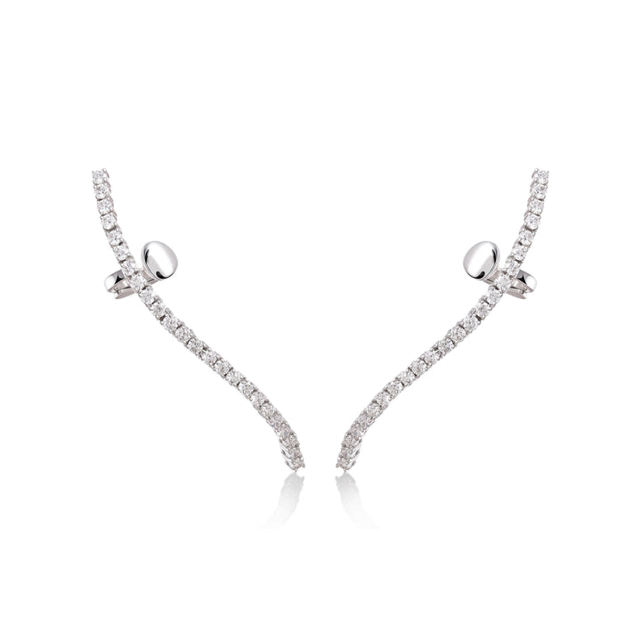 Earrings in 18K white gold with VS-G diamonds