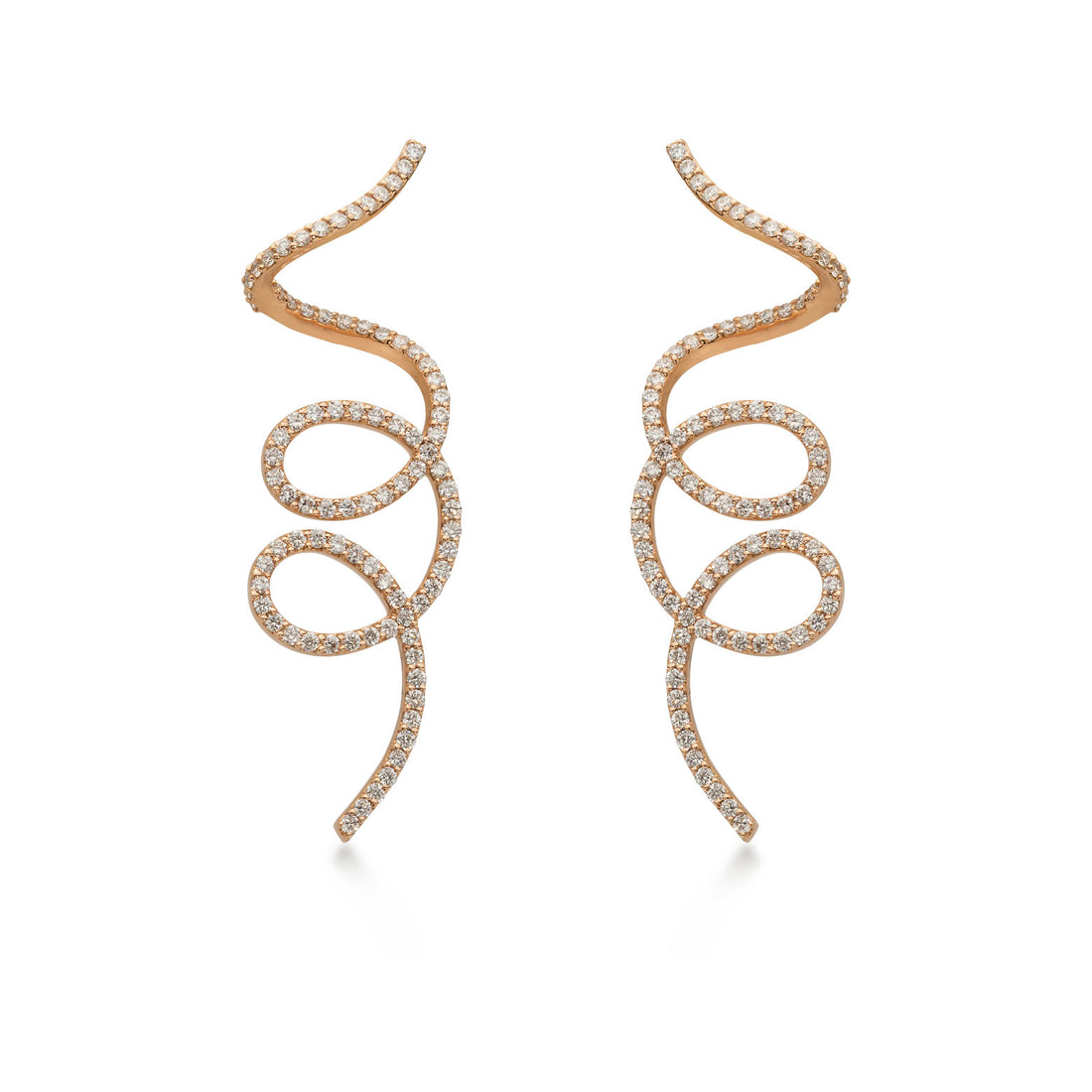 Earrings in 18K rose gold with VS-G diamonds