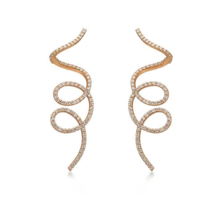 Earrings in 18K rose gold with VS-G diamonds