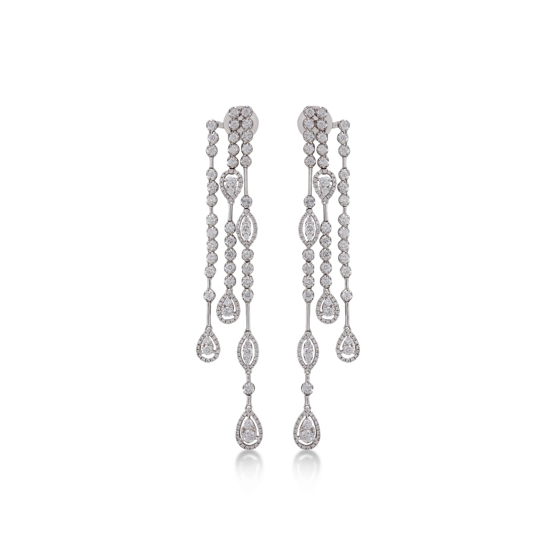 Earrings in 18K white gold with VS-G diamonds