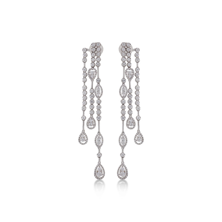 Earrings in 18K white gold with VS-G diamonds