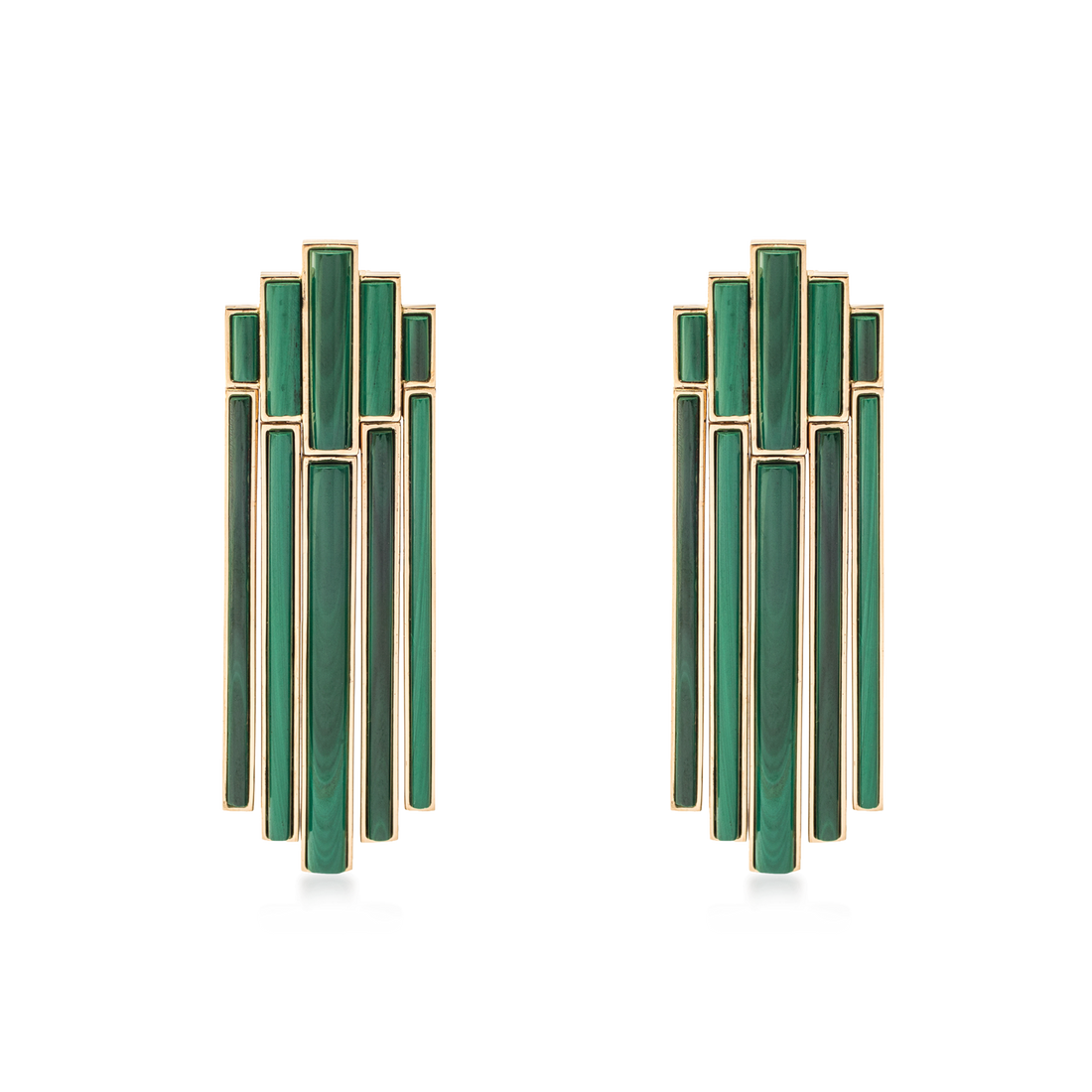 Tropicalia Dangle Earring  in 18K Yellow Gold with Malachite Stone