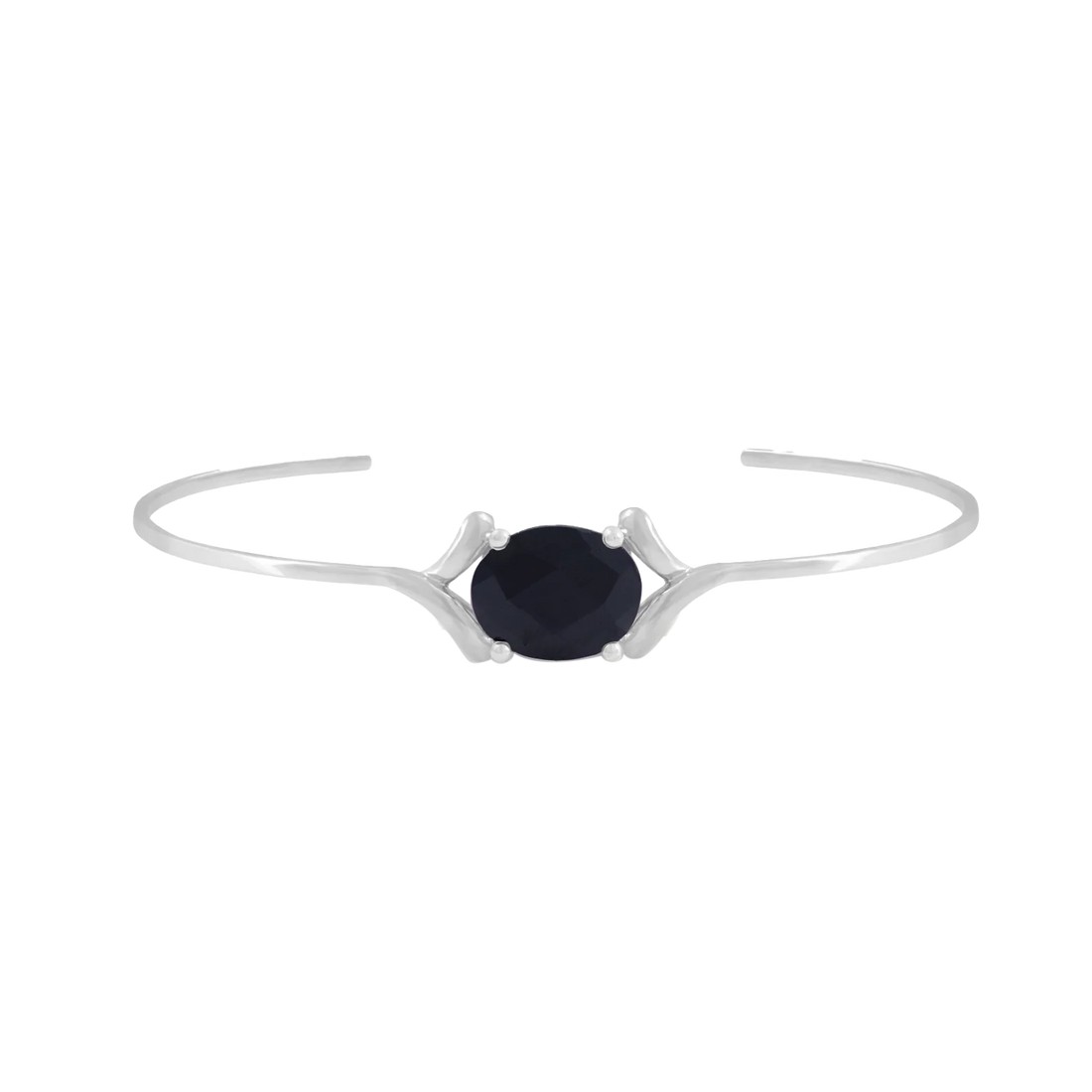 Bracelet in 18K White Gold with black tourmaline stone - Arcobaleno collection