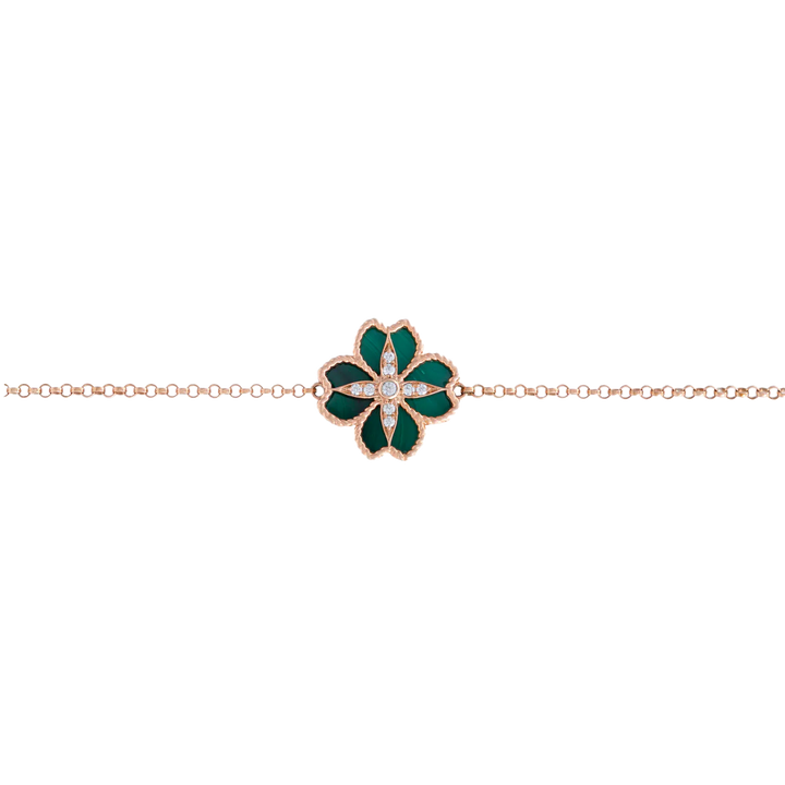 Mallow Flower Bracelets In 18K Yellow Gold With VS-G Diamonds