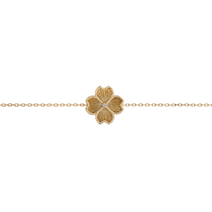 Mallow Flower Bracelets in 18K yellow gold with VS-G diamonds