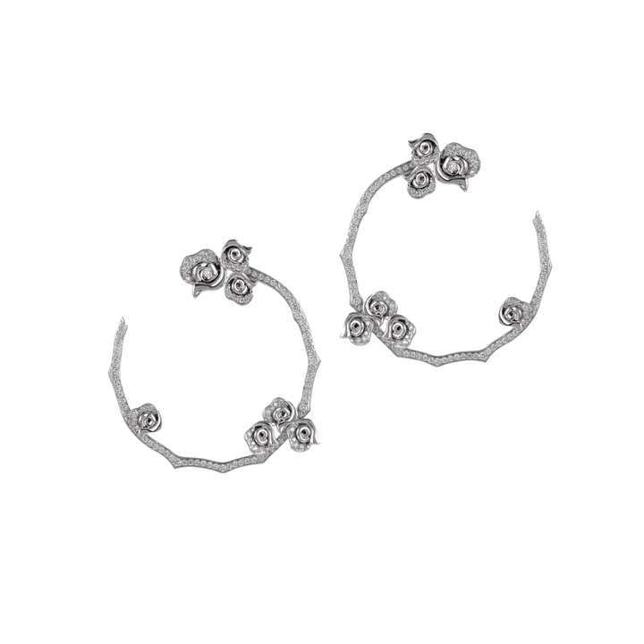 Blossom earrings Inspiring 18K White Gold and VS-G Quality Diamonds