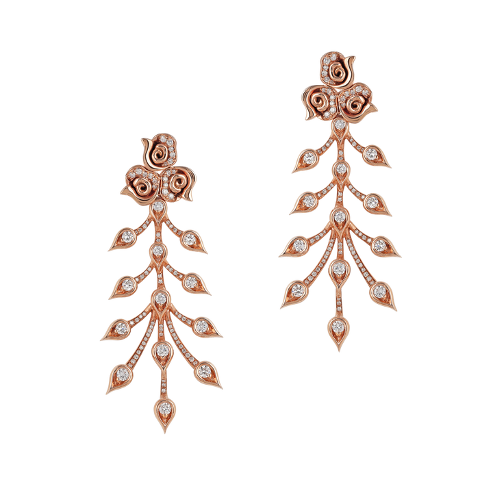 Blossom Earrings inspire 18K rose gold with VS-G diamonds