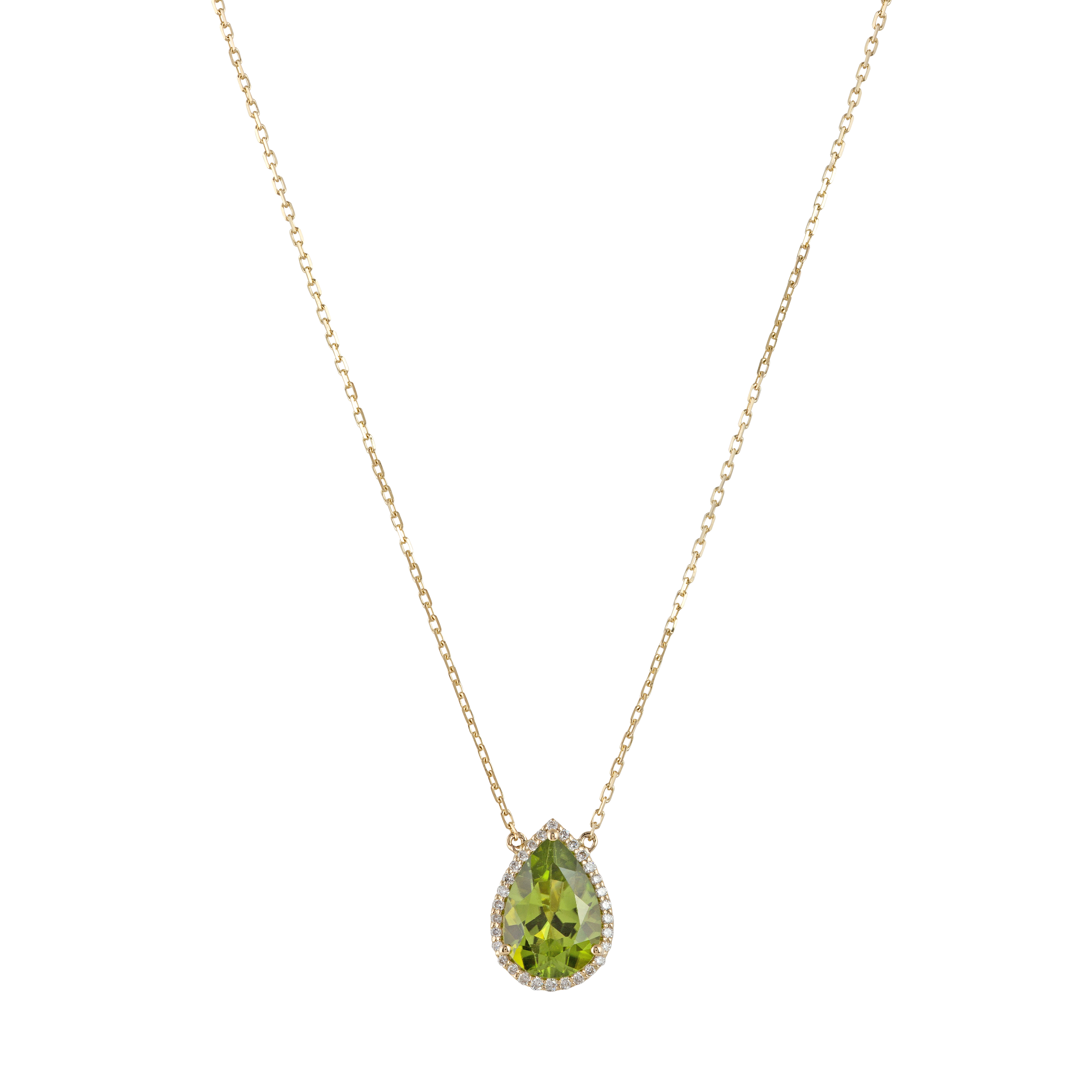 Eye Candy Pendant in 18K yellow gold  with VS-G diamonds, peridot, and gold swirl enamel