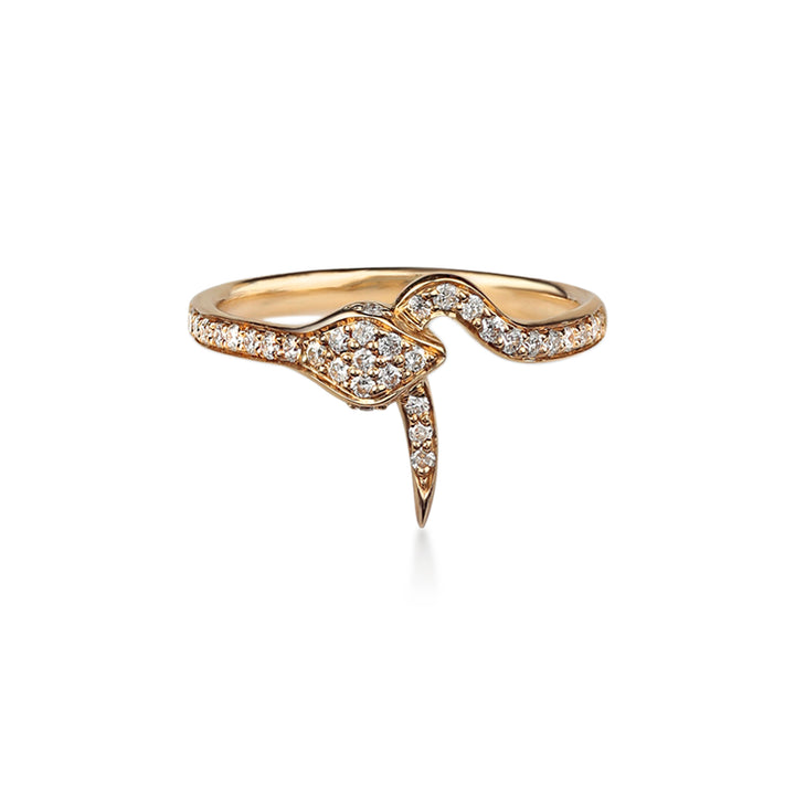 Garden Of Eden - Ring In 18K Yellow Gold With VS-G Diamond In Shape Of A Snake