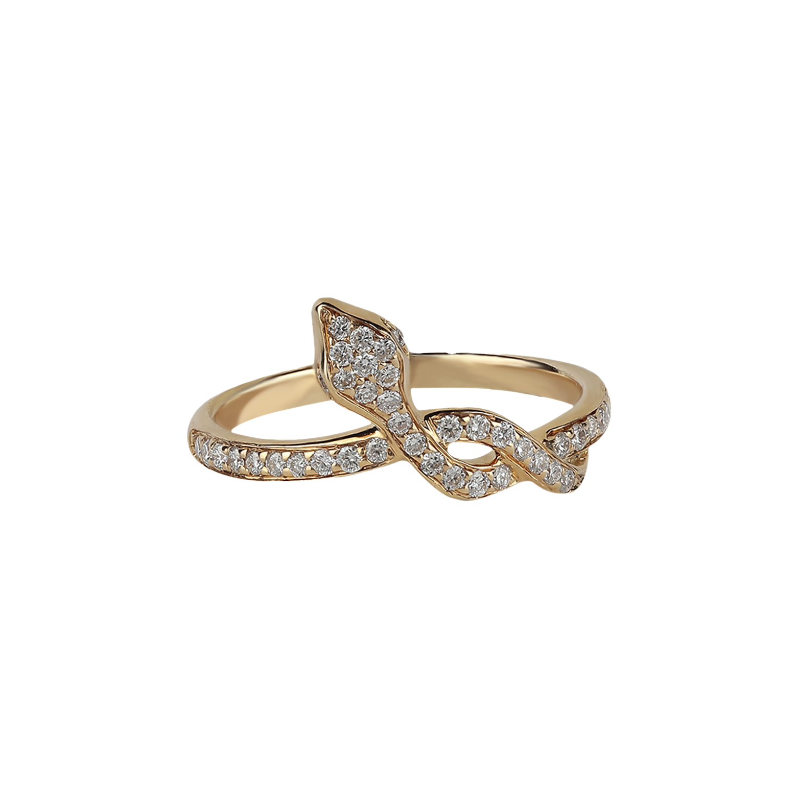 Garden Of Eden - Ring in 18K Yellow Gold with VS-G Diamond in the Shape of a Snake