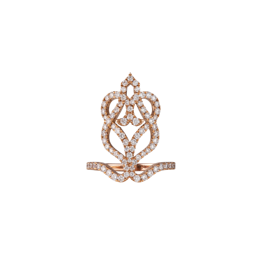 Vintage Ring In 18K Rose Gold With VS-G Diamonds