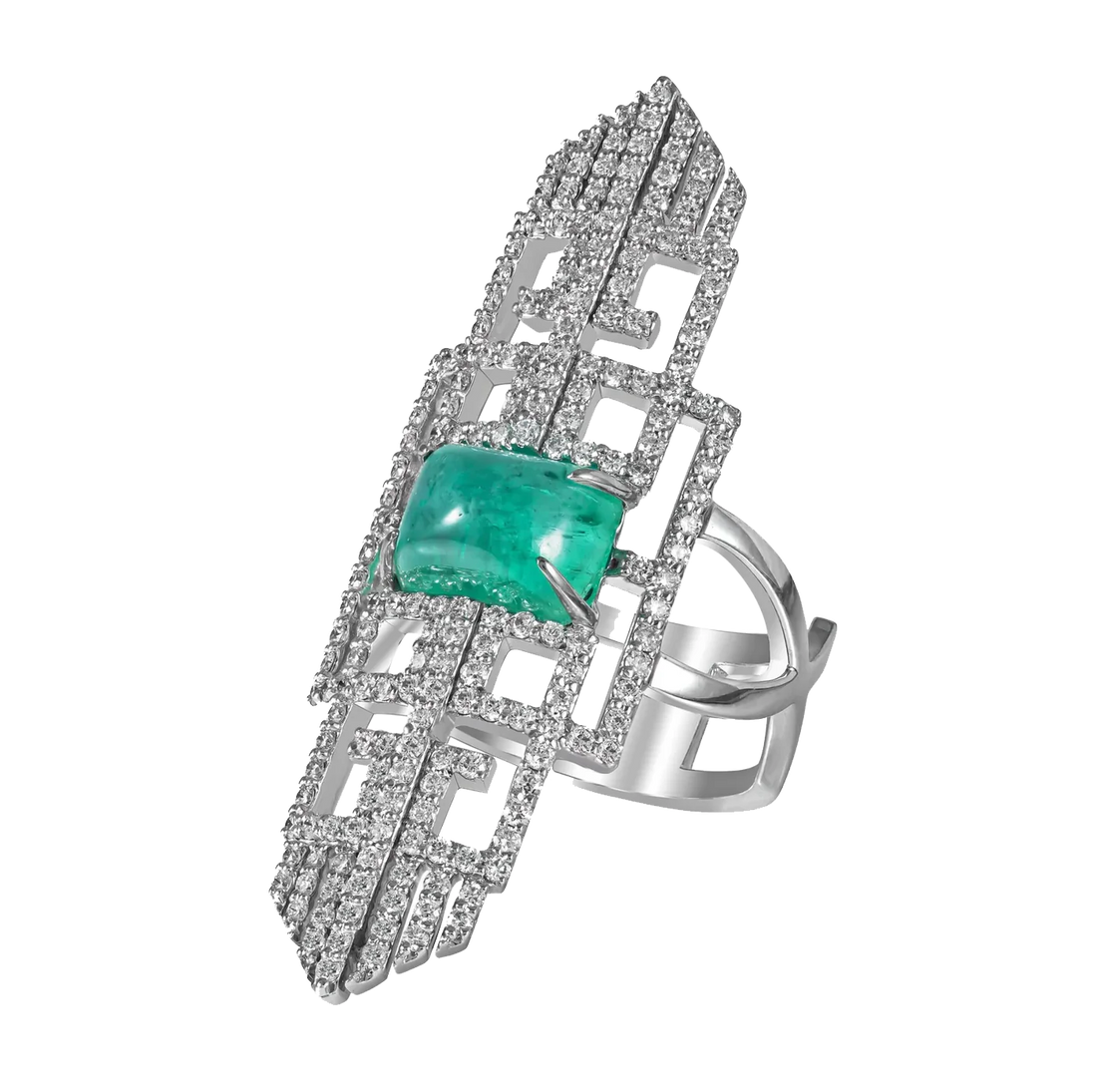 Art Deco - Ring with 18k white gold with VS-G diamond