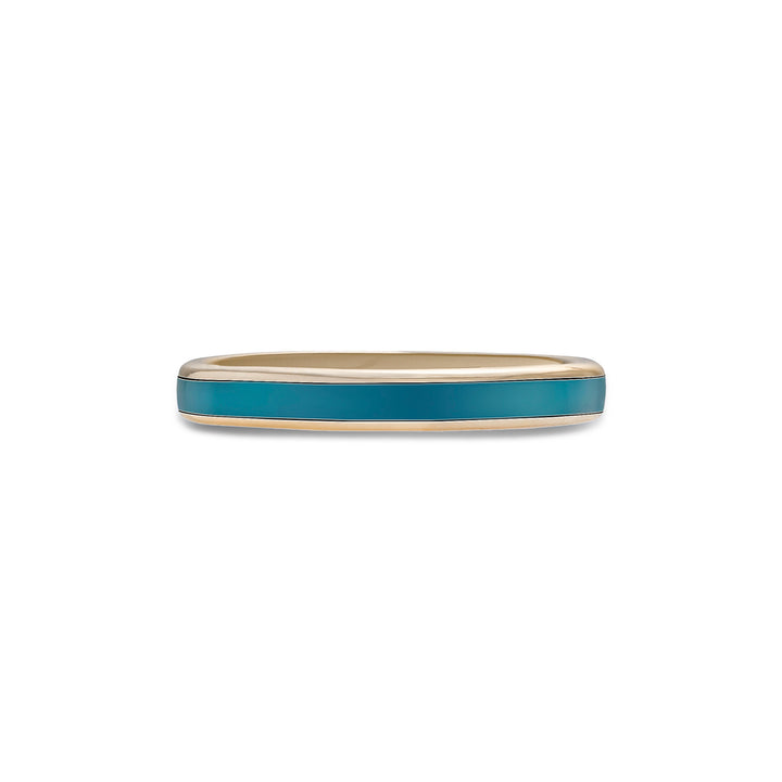 Ring in 18K rose gold with green enamel