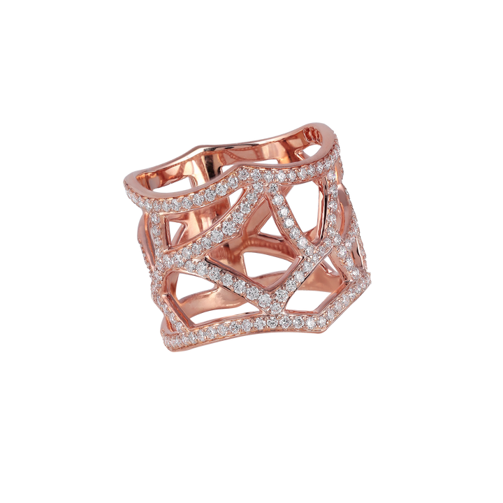 Branch Infinity Ring In 18K Rose Gold With VS-G Diamonds