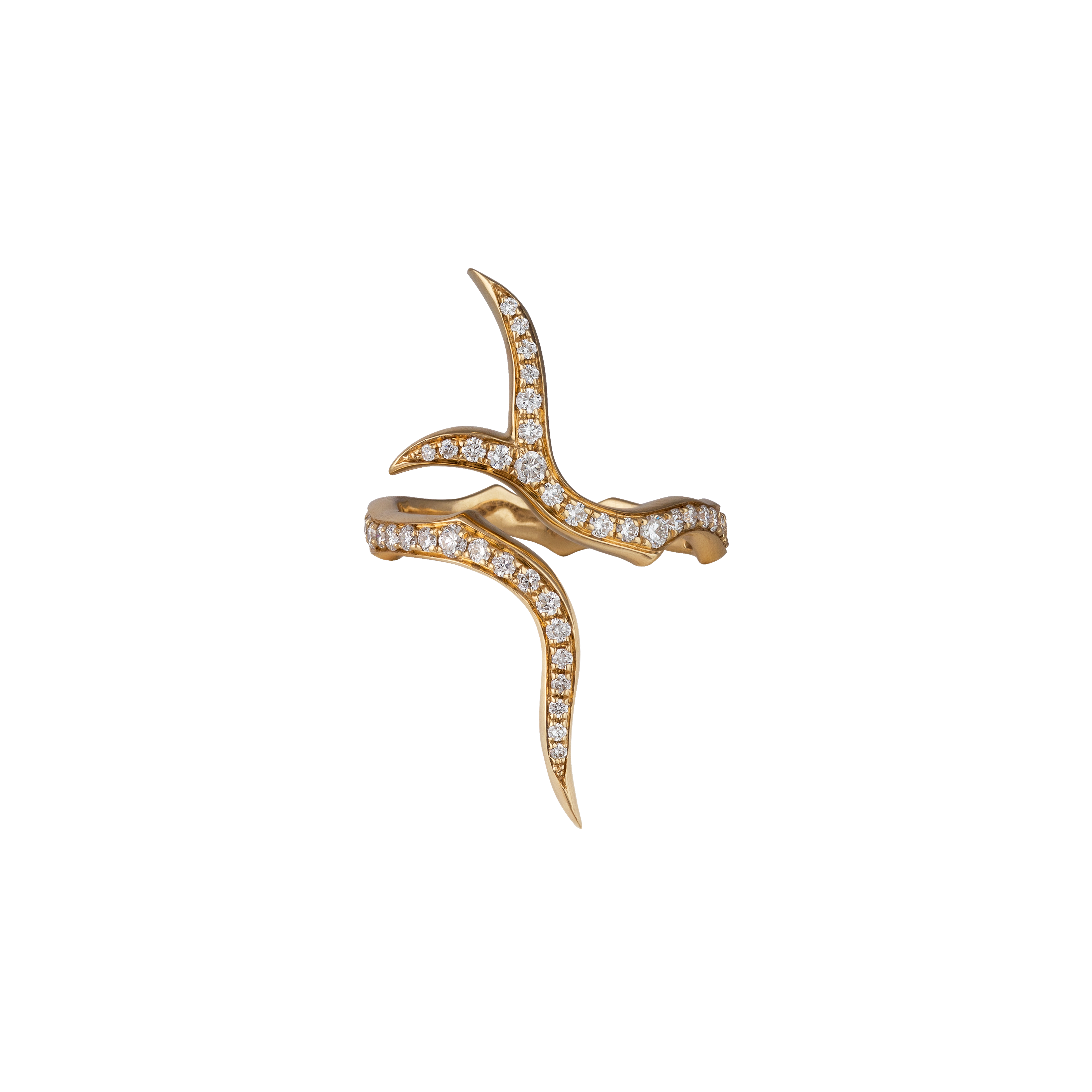 Branch Affinity Ring in 18K Yellow Gold with VS-G Diamond in the Enveloping Shape