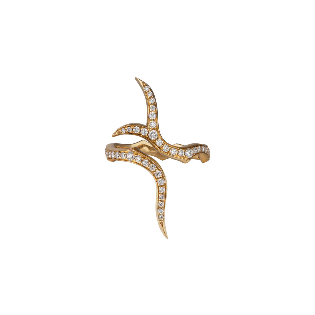 Branch Affinity Ring in 18K Yellow Gold with VS-G Diamond in the Enveloping Shape