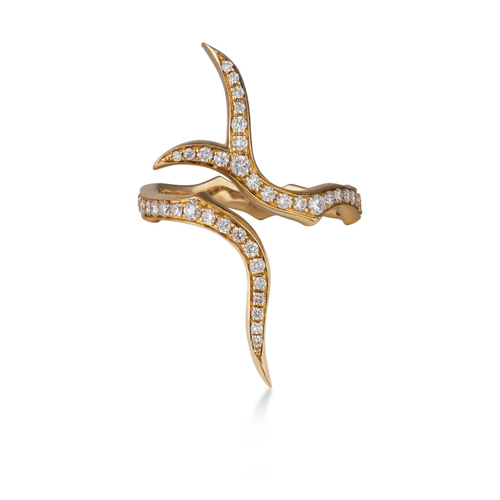 Branch Affinity Ring in 18K Yellow Gold with VS-G Diamond in the Enveloping Shape