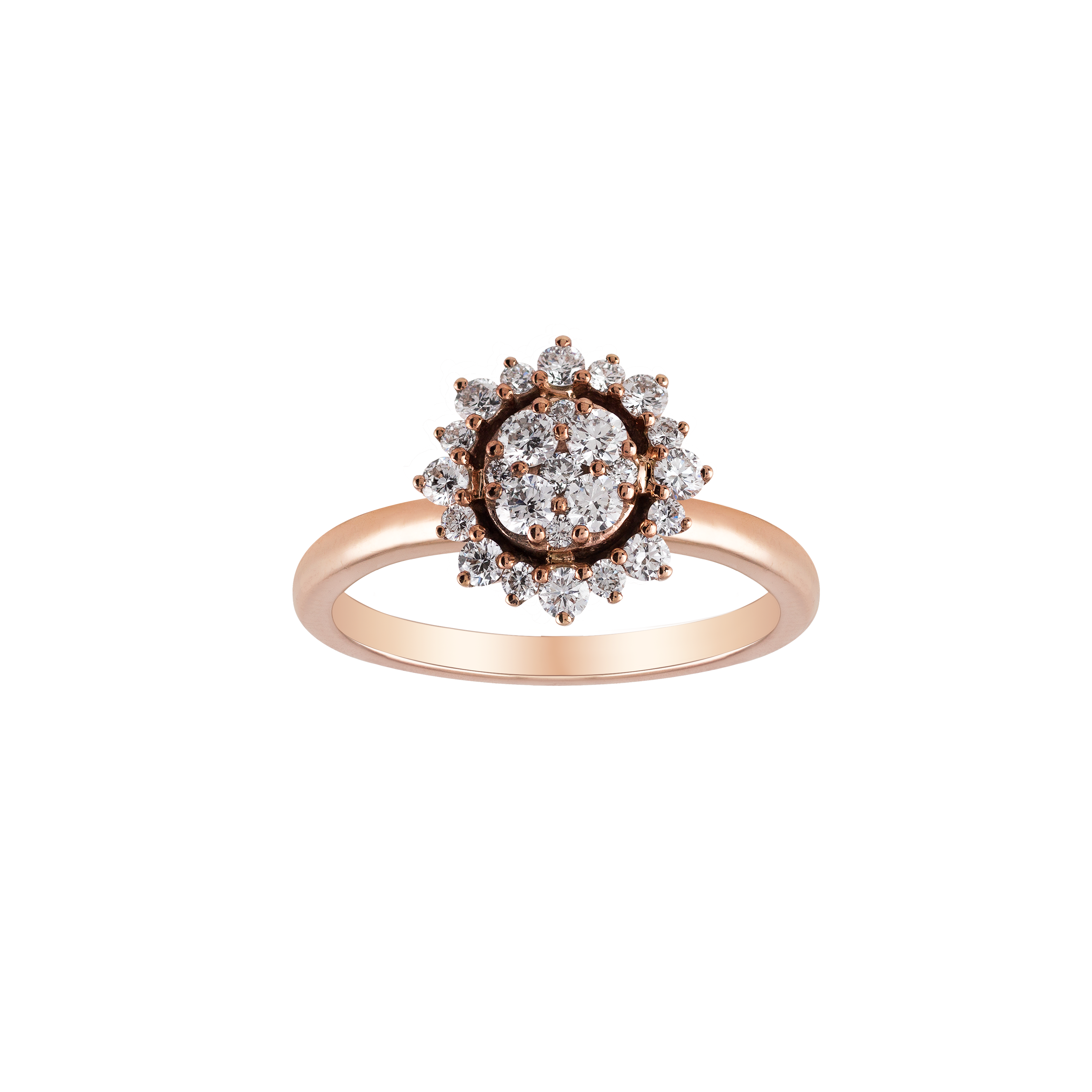 Ring In 18K Rose Gold With VS-G Diamonds
