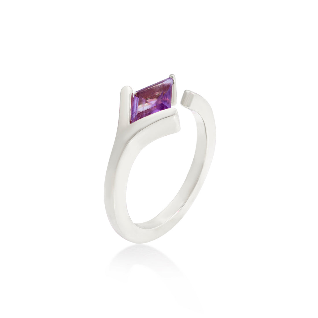 Ring in 18K Rose Gold and Amethyst stone - Arcobaleno Collection