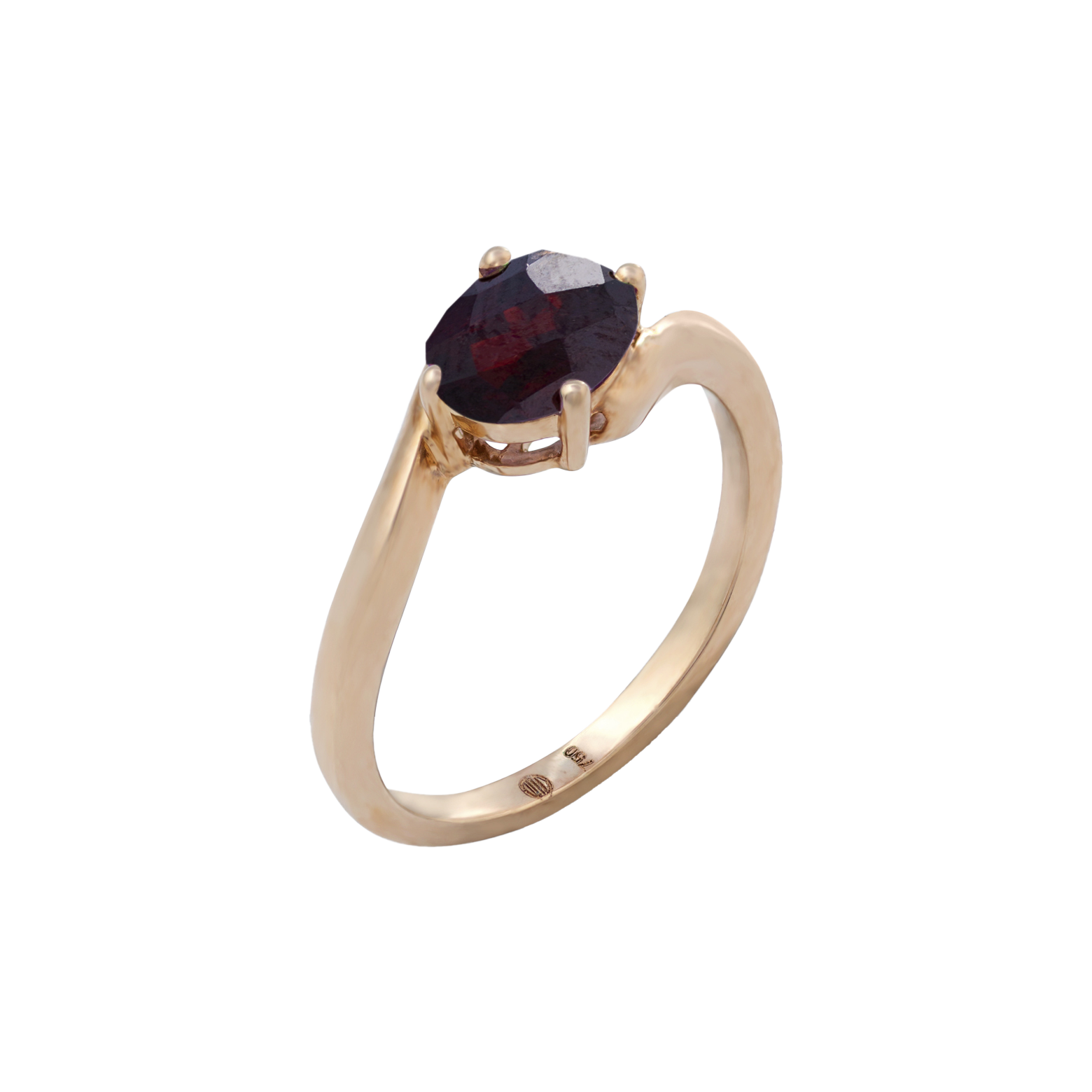 Ring in 18k Rose Gold and Garnet stone - Arcobaleno Collection