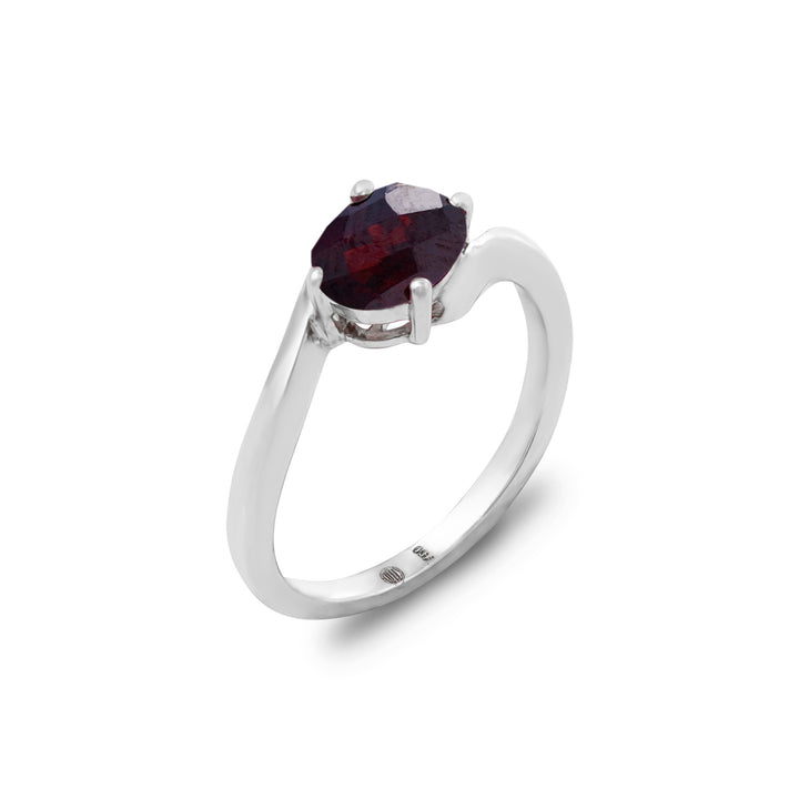 Ring in 18k Rose Gold and Garnet stone - Arcobaleno Collection