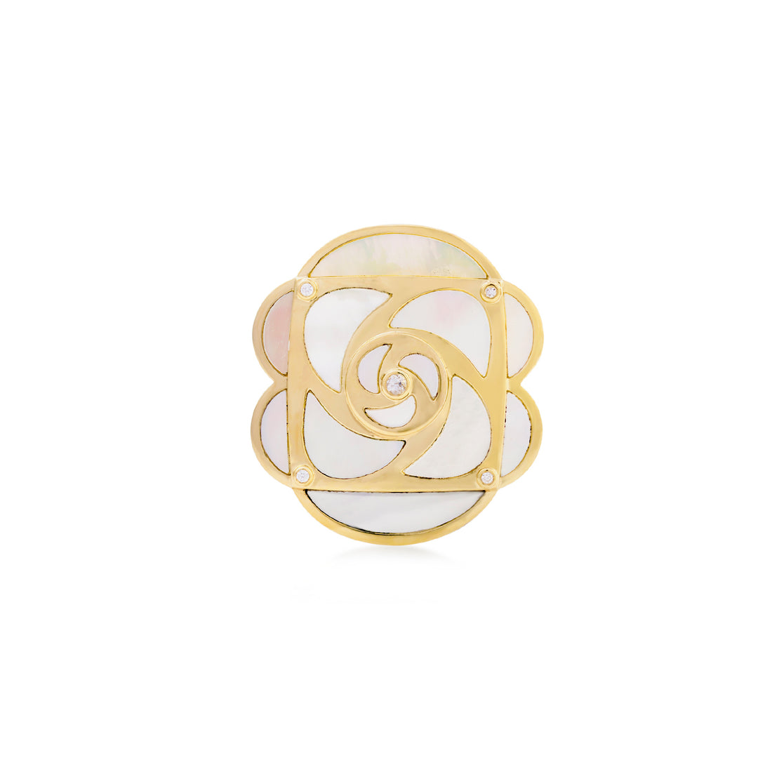 La Vie En Rose Ring in 18K Yellow Gold and VS-G Diamonds