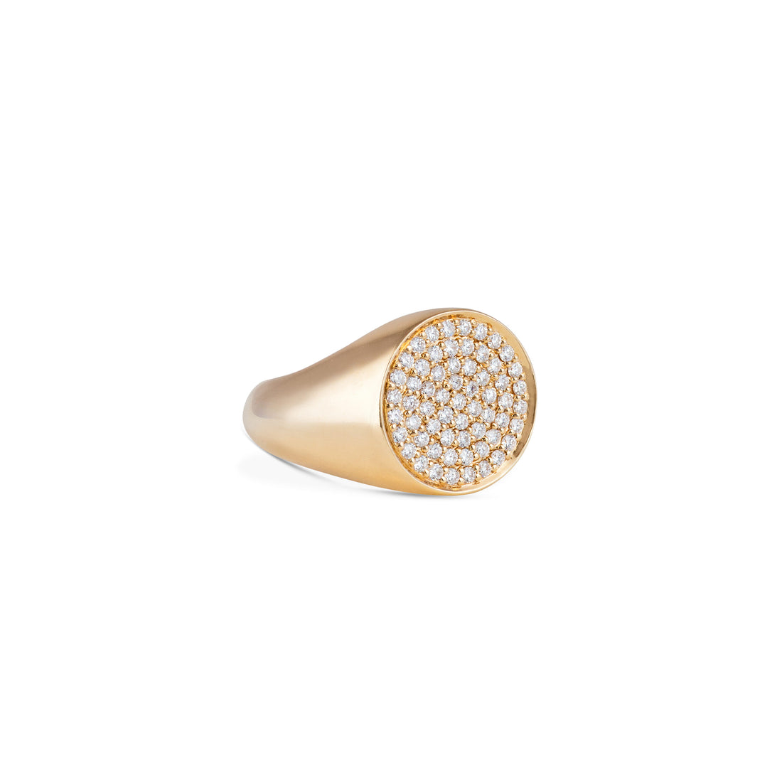 Ring in 18K yellow gold with VS-G diamonds pinkie ring